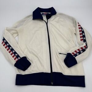 Vintage 80's‎ White Stag Speedo Track Jacket Men's Size S Blue White Stripe USA
